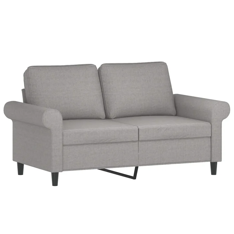 Canapé à 2 places Gris clair 120 cm Tissu - 2