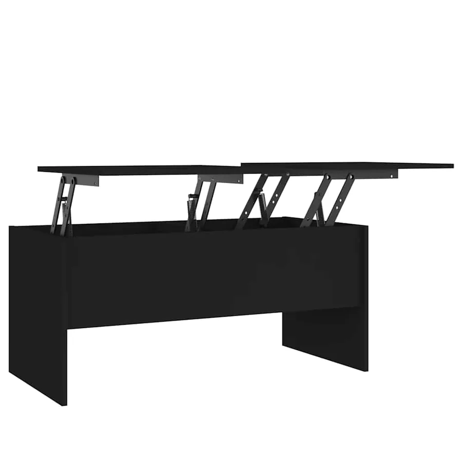 Table basse noir 102x50,5x46,5 cm bois d'ingénierie - 2