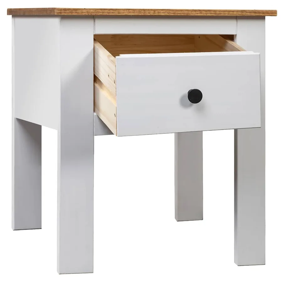 Table de chevet Blanc 46x40x57 cm Pin Gamme Panama - 2