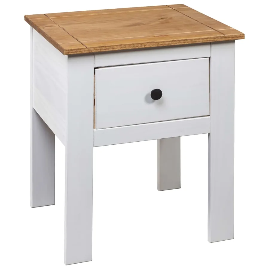 Table de chevet Blanc 46x40x57 cm Pin Gamme Panama - 4