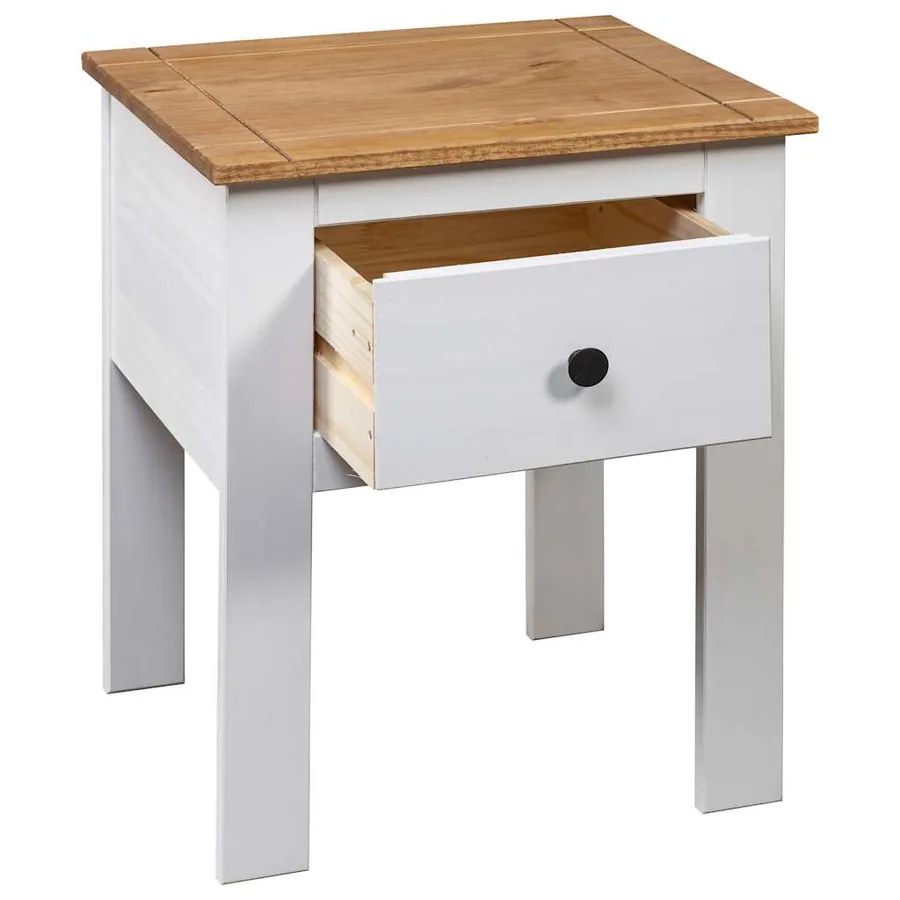 Table de chevet Blanc 46x40x57 cm Pin Gamme Panama - 5