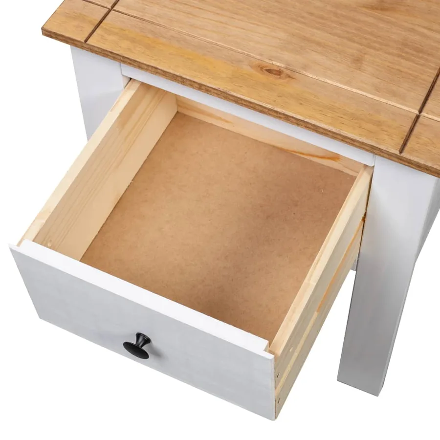 Table de chevet Blanc 46x40x57 cm Pin Gamme Panama - 7
