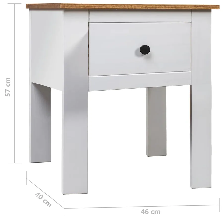 Table de chevet Blanc 46x40x57 cm Pin Gamme Panama - 9
