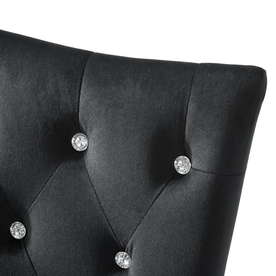 Chaises à manger lot de 4 Noir Velours - 8