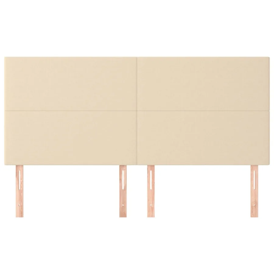 Tête de lit Crème 200x5x118/128 cm Tissu - 3