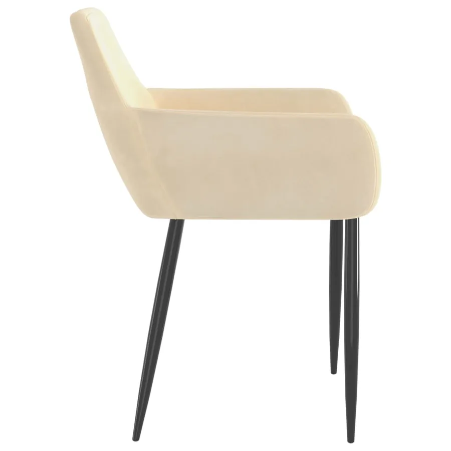 Chaises à manger lot de 2 Crème Velours - 4