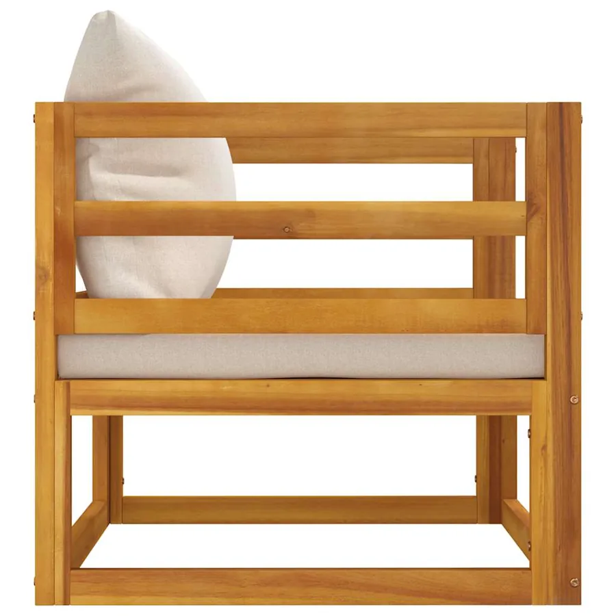 Chaise de jardin avec coussins gris clair bois massif d'acacia - 5