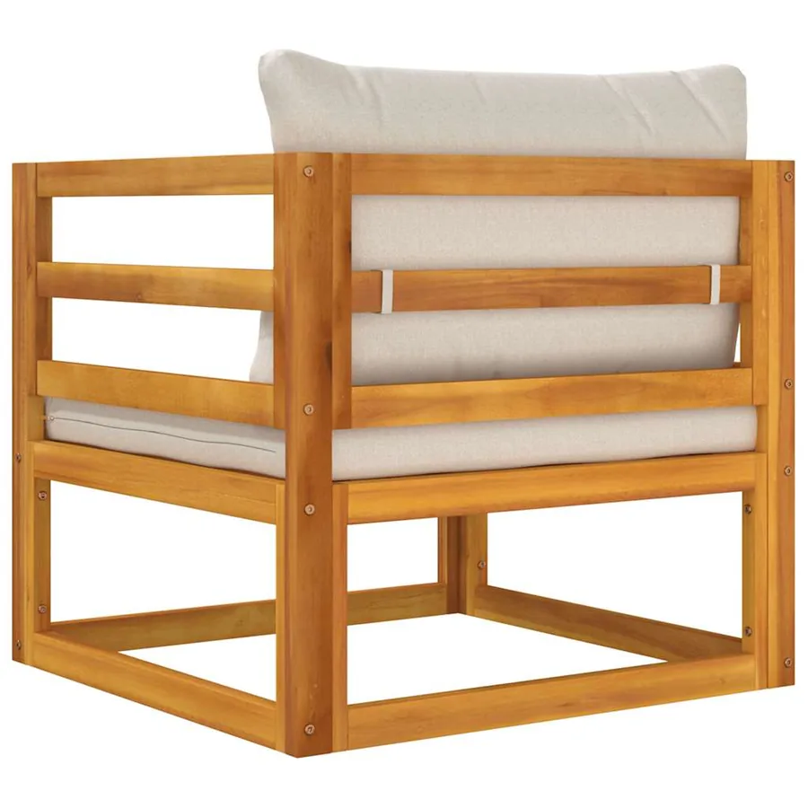 Chaise de jardin avec coussins gris clair bois massif d'acacia - 6