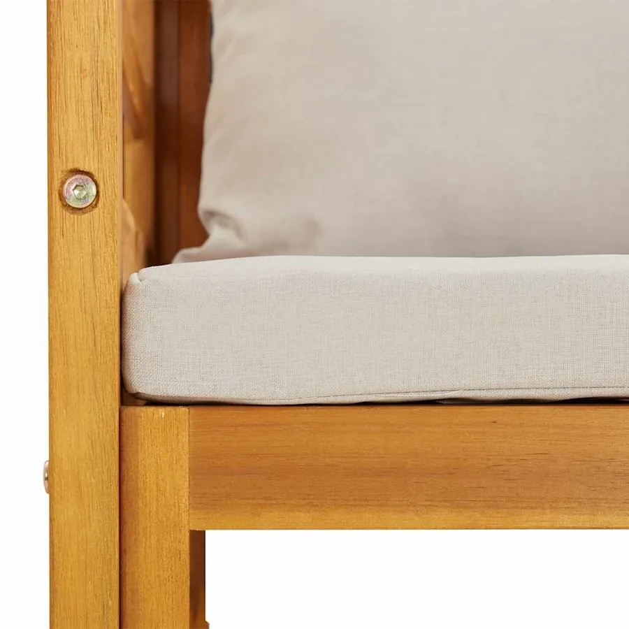 Chaise de jardin avec coussins gris clair bois massif d'acacia - 7