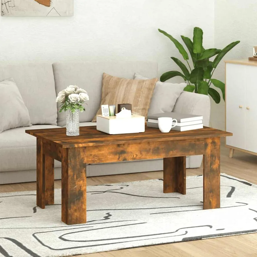 Table basse Chêne fumé 100x60x42 cm Bois d'ingénierie - 3