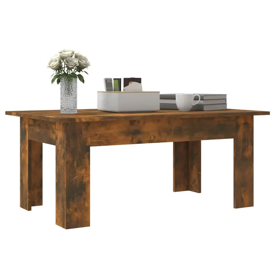 Table basse Chêne fumé 100x60x42 cm Bois d'ingénierie - 4