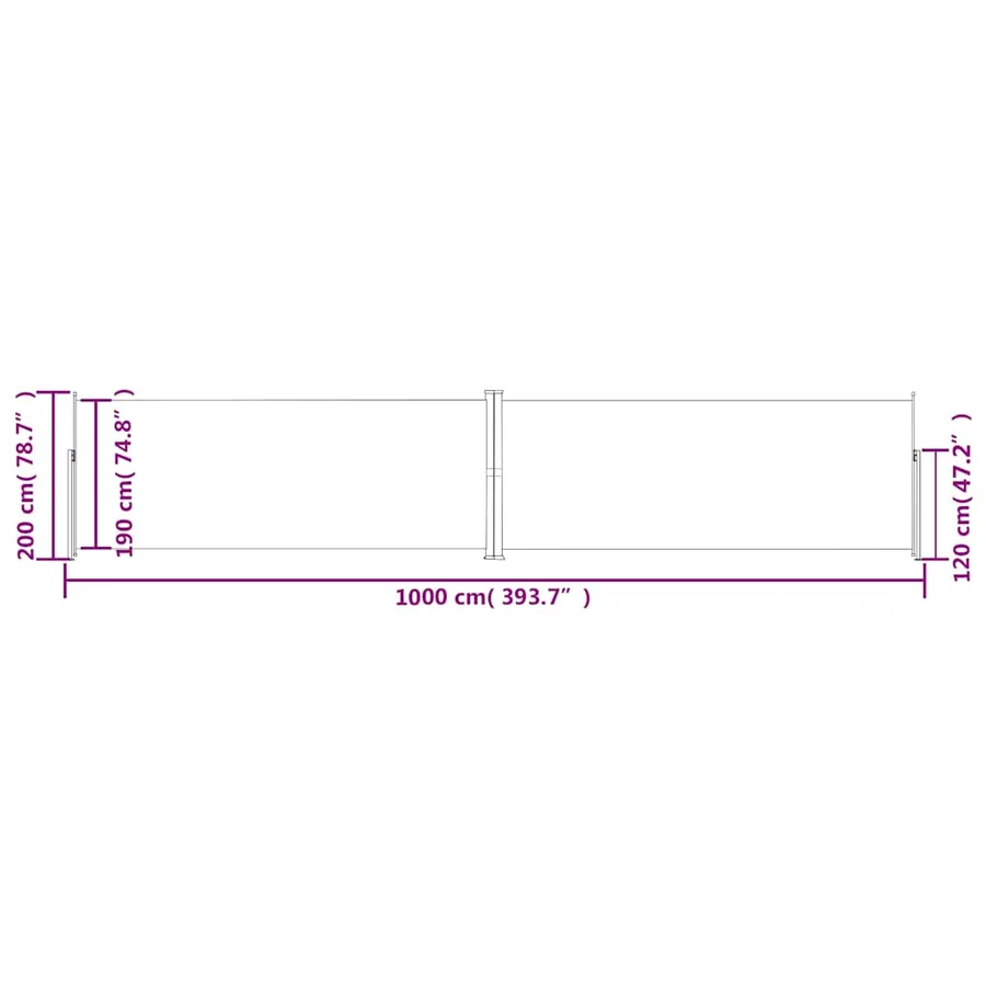 Auvent latéral rétractable Crème 200x1000 cm - 8