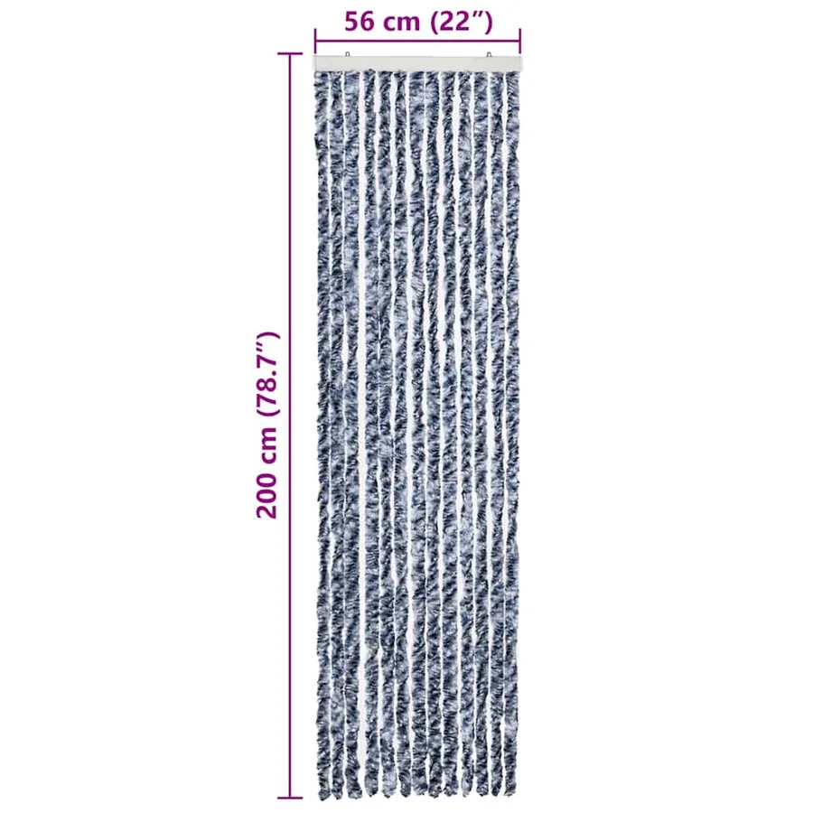 Moustiquaire Bleu et blanc 56x200 cm Chenille - 7