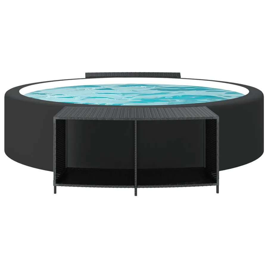 Étagères de rangement 2 pcs noir résine tressée - 3