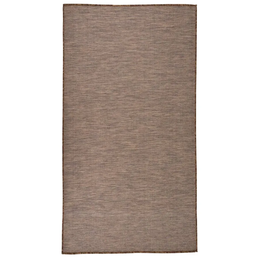 Tapis à tissage plat d'extérieur 80x150 cm Marron