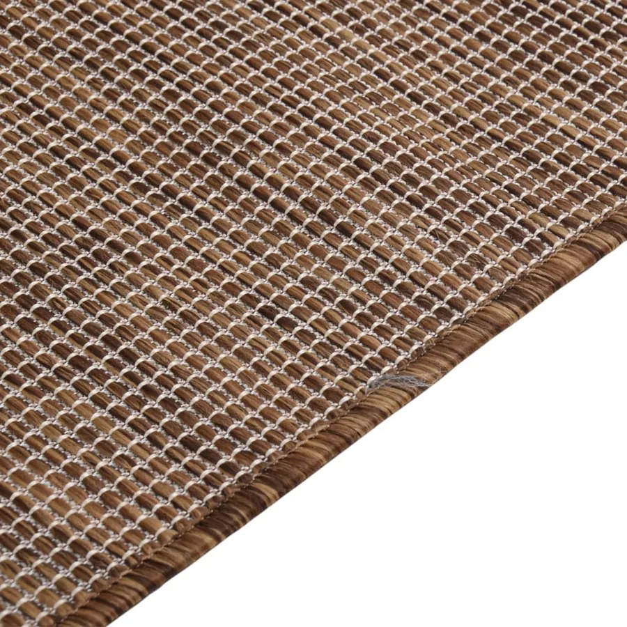 Tapis à tissage plat d'extérieur 80x150 cm Marron - 4