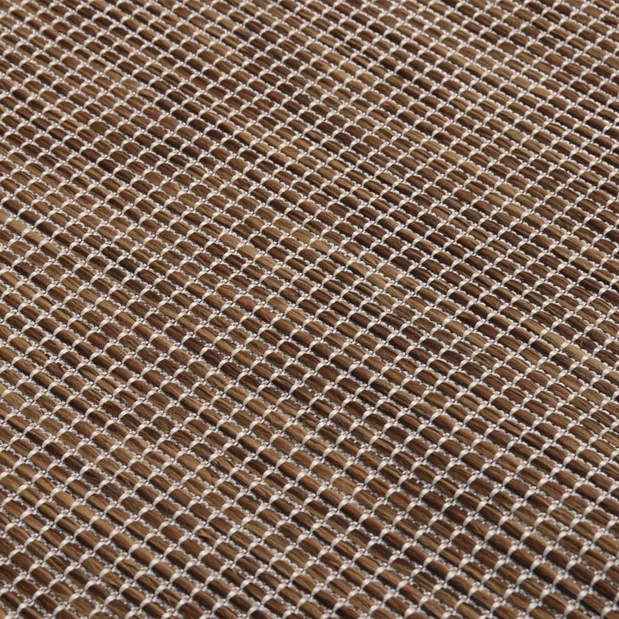 Tapis à tissage plat d'extérieur 80x150 cm Marron - 5