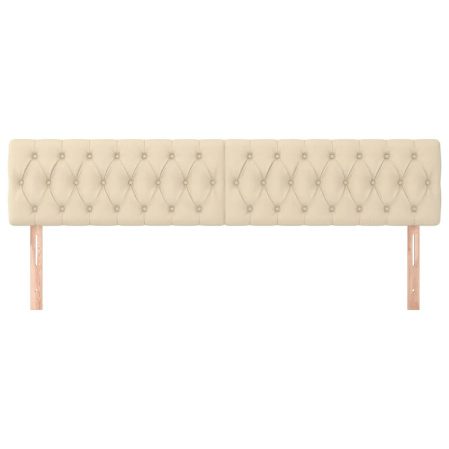 Têtes de lit Crème 200x7x78/88 cm Tissu - 3
