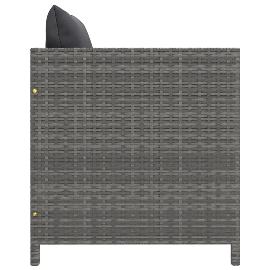 Salon de jardin 12 pcs avec coussins Résine tressée Gris - 18