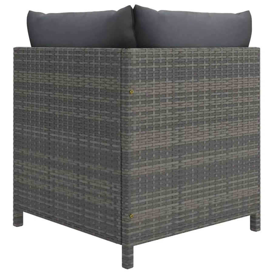 Salon de jardin 12 pcs avec coussins Résine tressée Gris - 4
