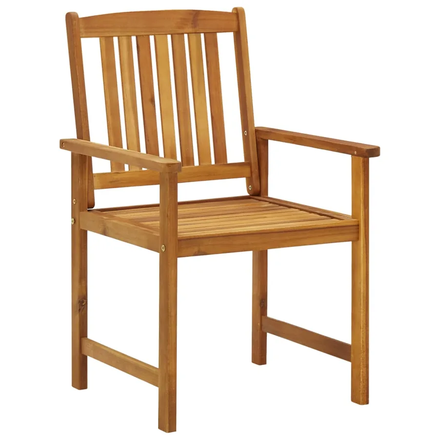 Chaises de jardin avec coussins lot de 4 Bois d'acacia massif - 4