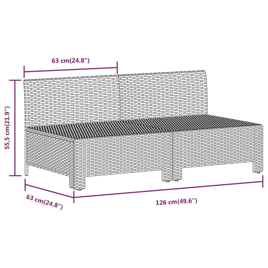 Salon de jardin 7 pcs avec coussins Gris Résine tressée - 10
