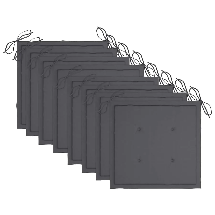 Chaises pliables de jardin lot de 8 avec coussins Bois d'acacia - 9