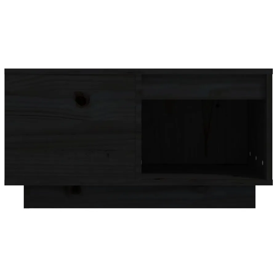 Table basse Noir 60x61x32,5 cm Bois massif de pin - 5