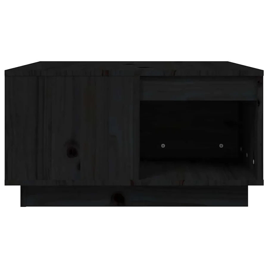 Table basse Noir 60x61x32,5 cm Bois massif de pin - 6