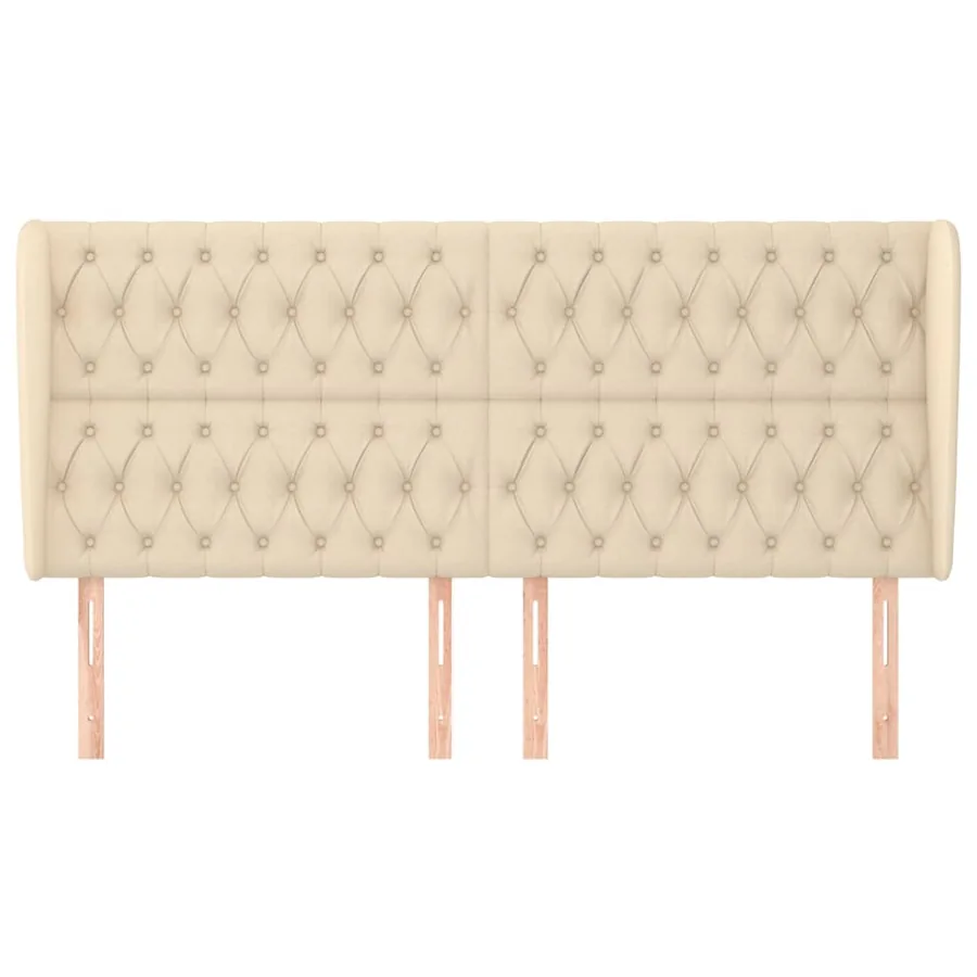 Tête de lit avec oreilles Crème 203x23x118/128 cm Tissu - 3