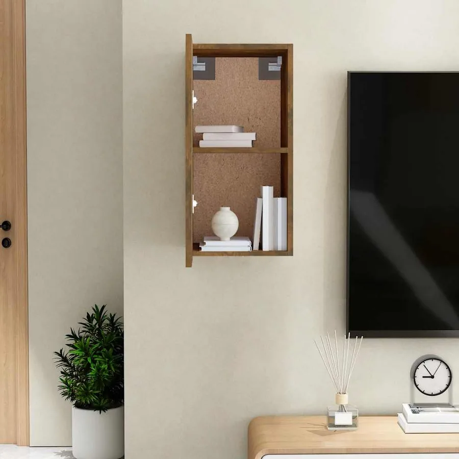 Meuble TV Chêne fumé 30,5x30x60 cm Bois d'ingénierie - 3
