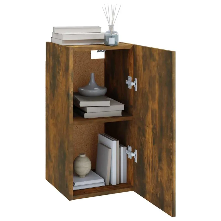 Meuble TV Chêne fumé 30,5x30x60 cm Bois d'ingénierie - 5