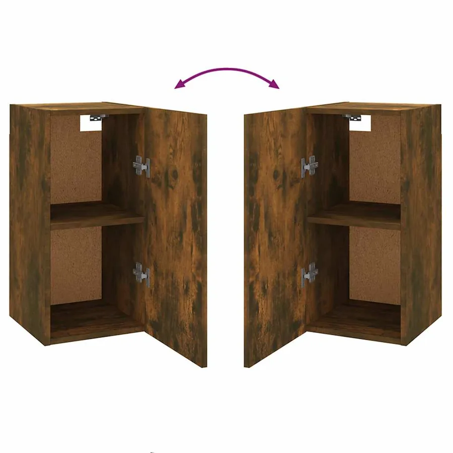 Meuble TV Chêne fumé 30,5x30x60 cm Bois d'ingénierie - 9