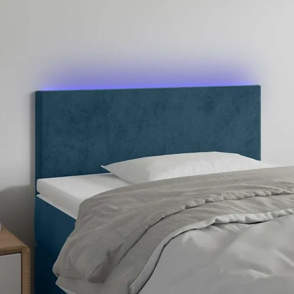 Tête de lit à LED Bleu foncé 90x5x78/88 cm Velours