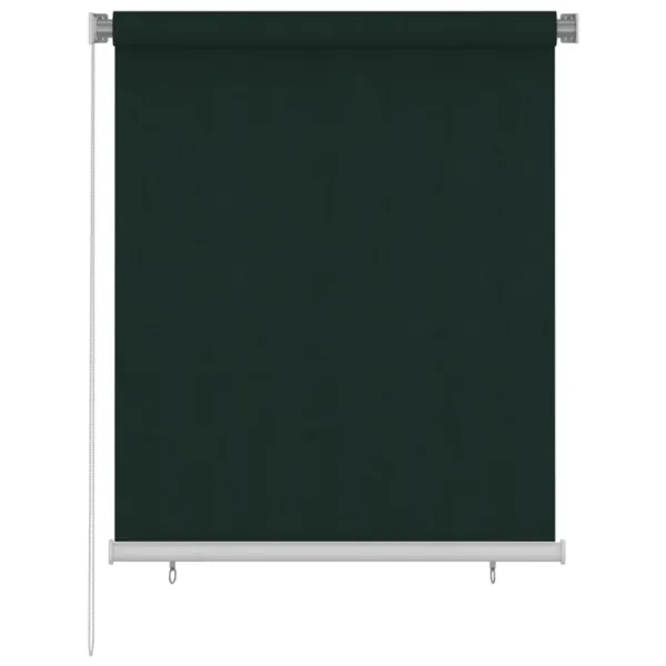 Store roulant d'extérieur 125 (l) x 140 (H) cm vert foncé HDPE