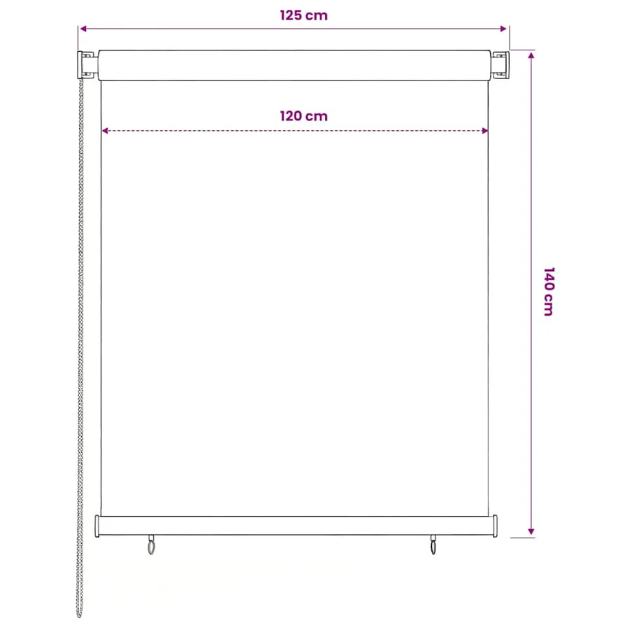 Store roulant d'extérieur 125 (l) x 140 (H) cm vert foncé HDPE - 6