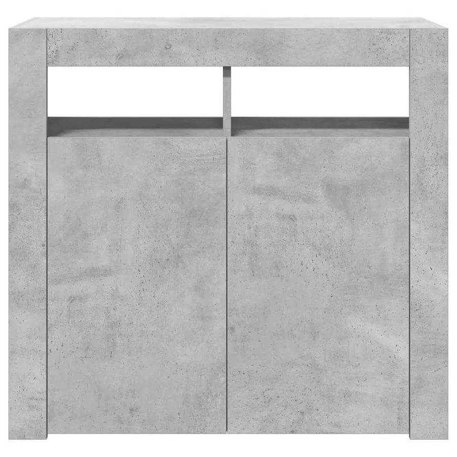 Buffet avec lumières LED gris béton 80x35x75 cm - 9
