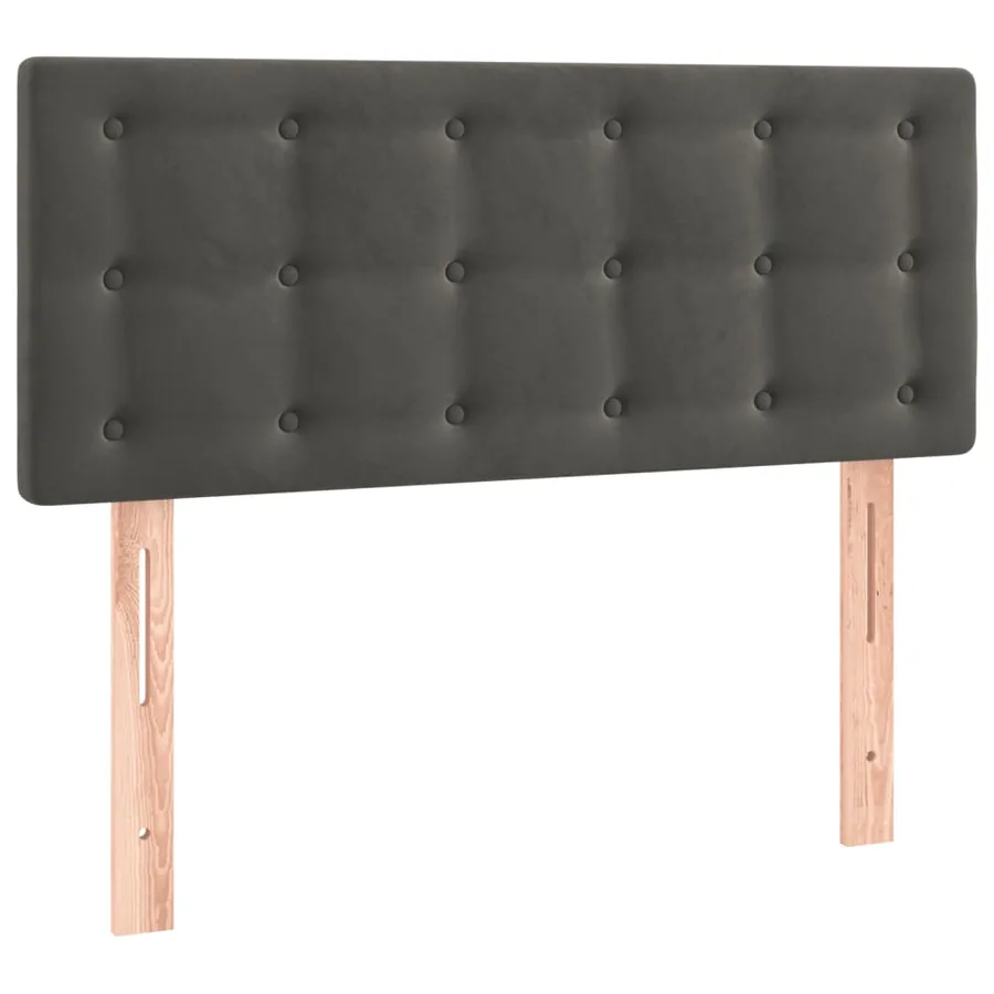 Tête de lit à LED Gris foncé 100x5x78/88 cm Velours - 4