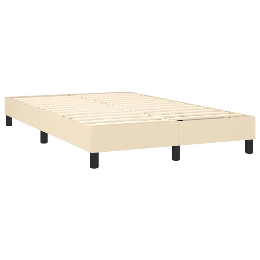 Sommier à lattes de lit avec matelas Crème 120x200 cm Tissu - 4