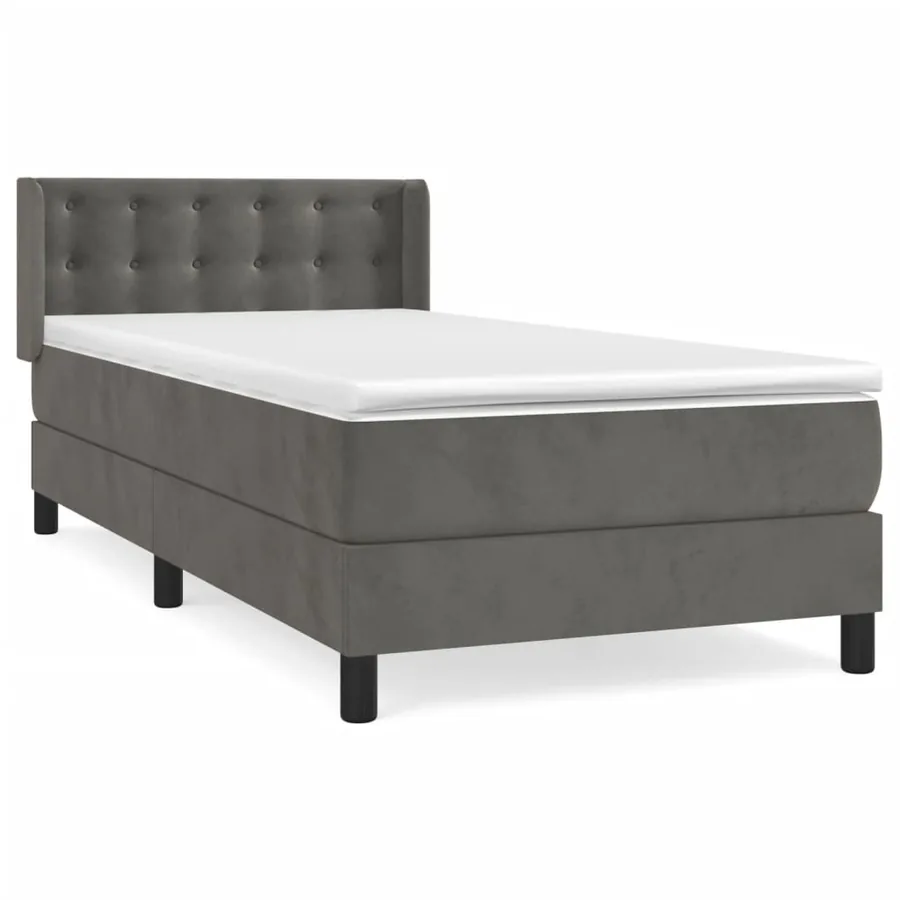 Sommier à lattes de lit avec matelas Gris foncé 100x200 cm - 2