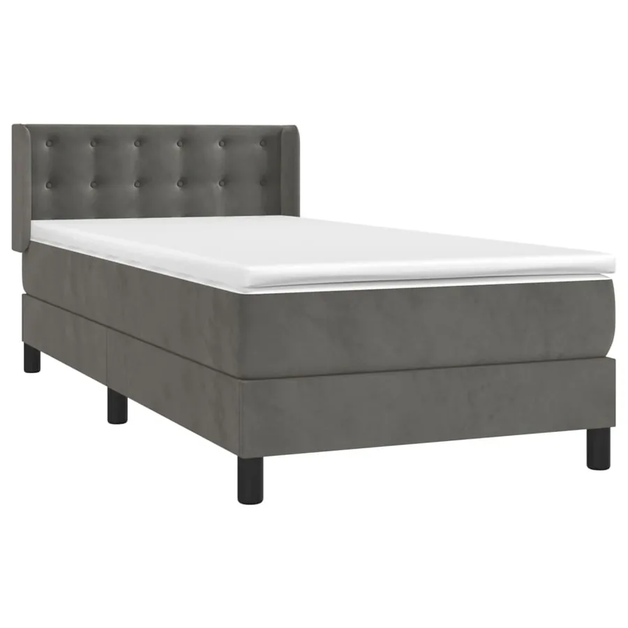 Sommier à lattes de lit avec matelas Gris foncé 100x200 cm - 3