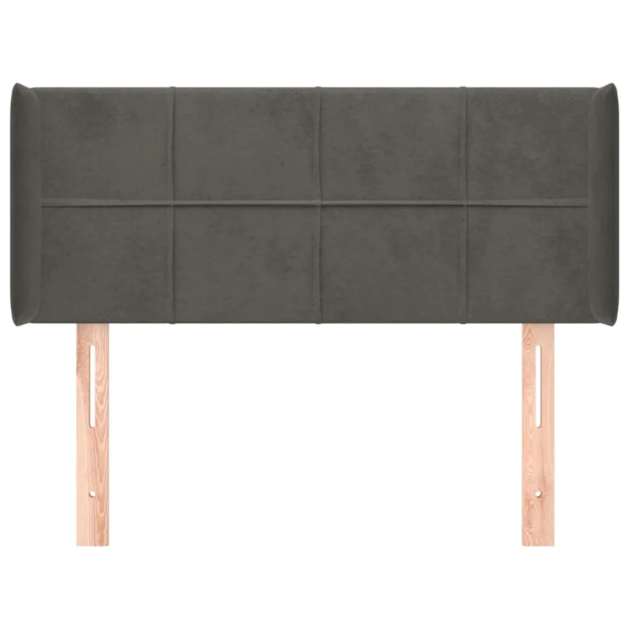 Tête de lit avec oreilles Gris foncé 83x16x78/88 cm Velours - 3
