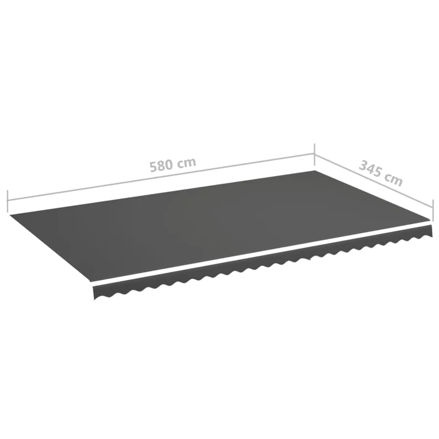 Tissu de remplacement pour auvent anthracite 6x3,5 m polyester - 6