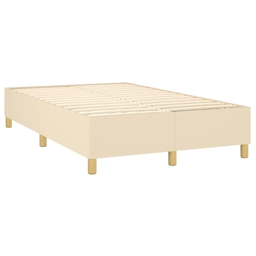 Sommier à lattes de lit avec matelas Crème 120x200 cm Tissu - 4