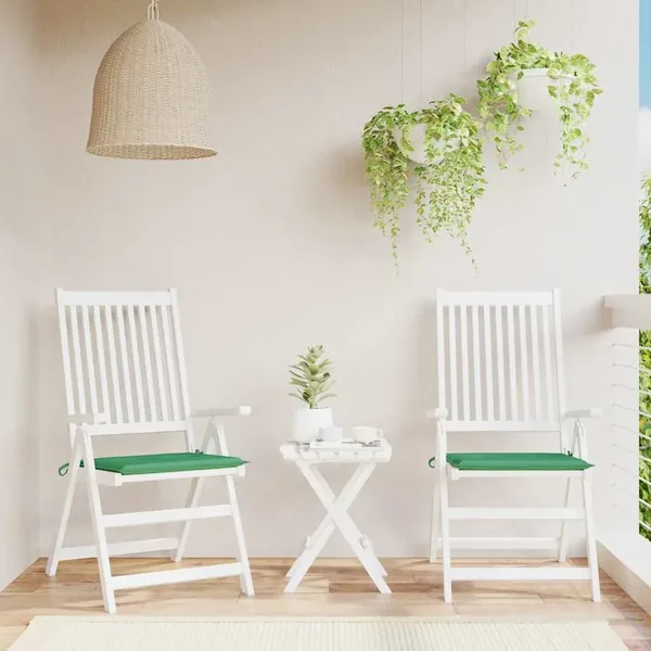 Coussins de chaise jardin lot de 2 vert 40x40x4 cm tissu oxford