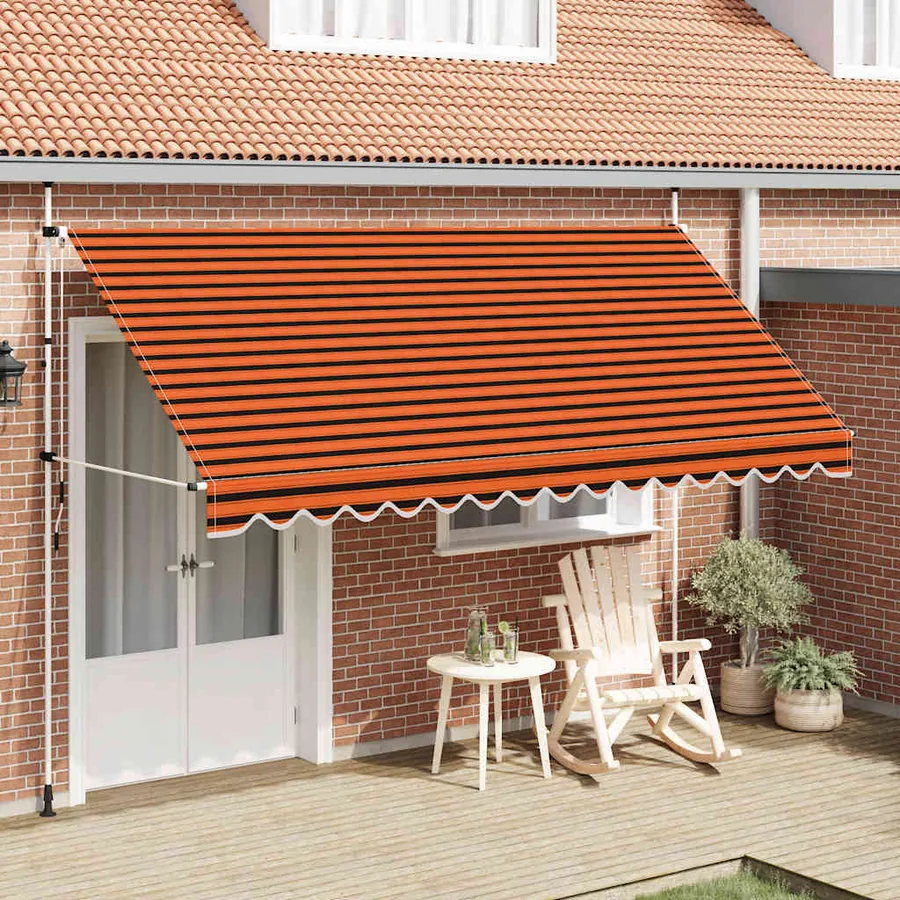 Auvent manuel rétractable 400 cm Orange et marron