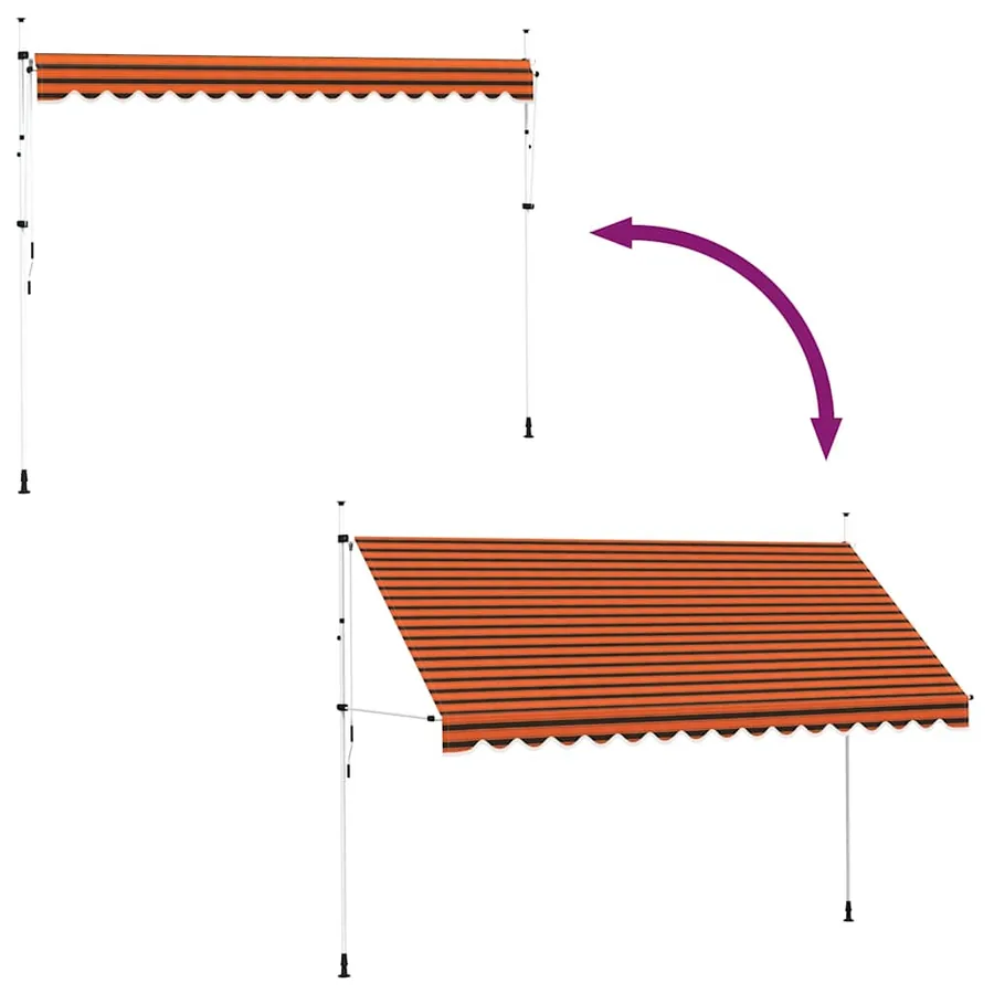 Auvent manuel rétractable 400 cm Orange et marron - 9