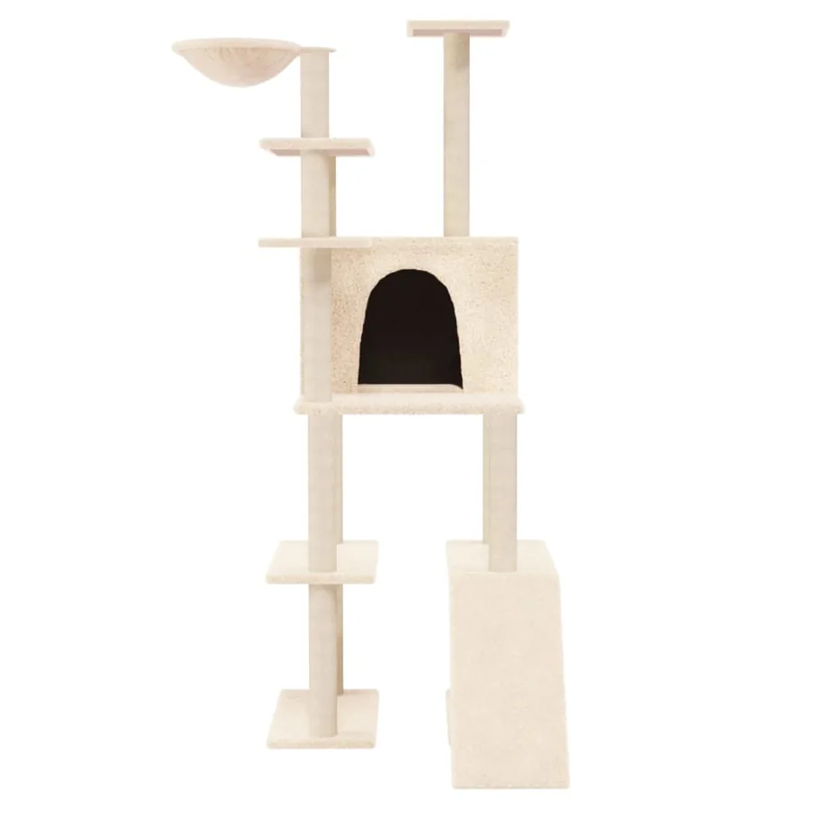 Arbre à chat avec griffoirs en sisal Crème 166 cm - 3