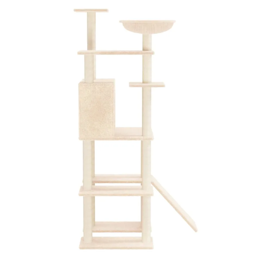 Arbre à chat avec griffoirs en sisal Crème 166 cm - 4