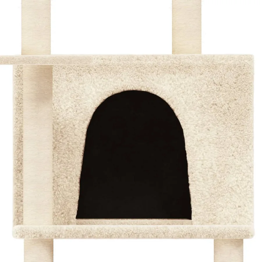 Arbre à chat avec griffoirs en sisal Crème 166 cm - 6